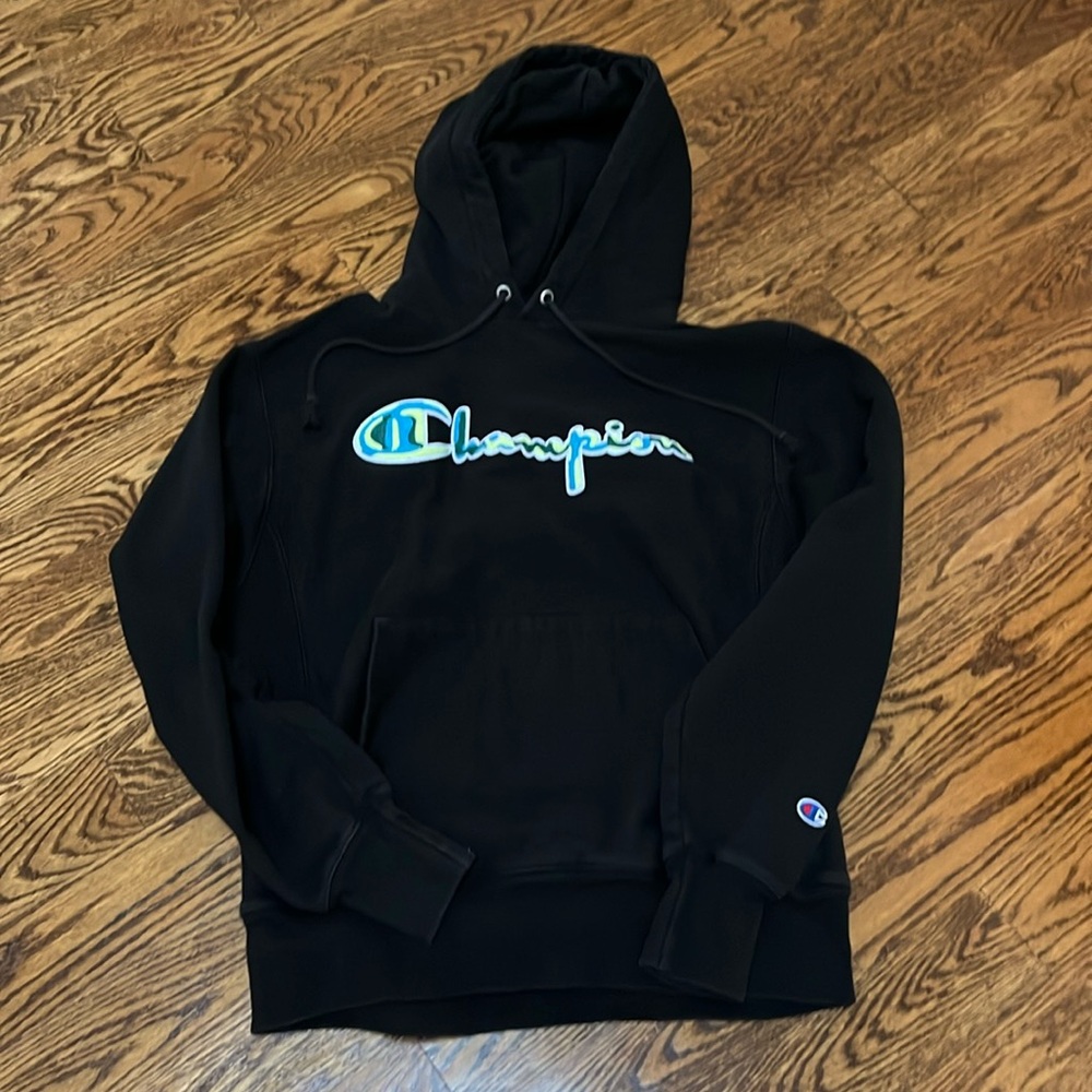 Champion Reverse Weave Black Hoodie